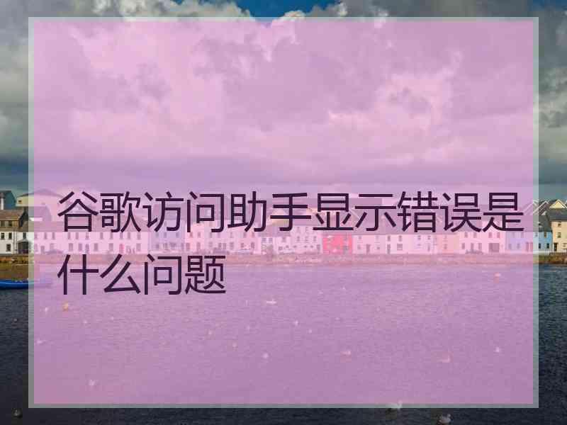 谷歌访问助手显示错误是什么问题