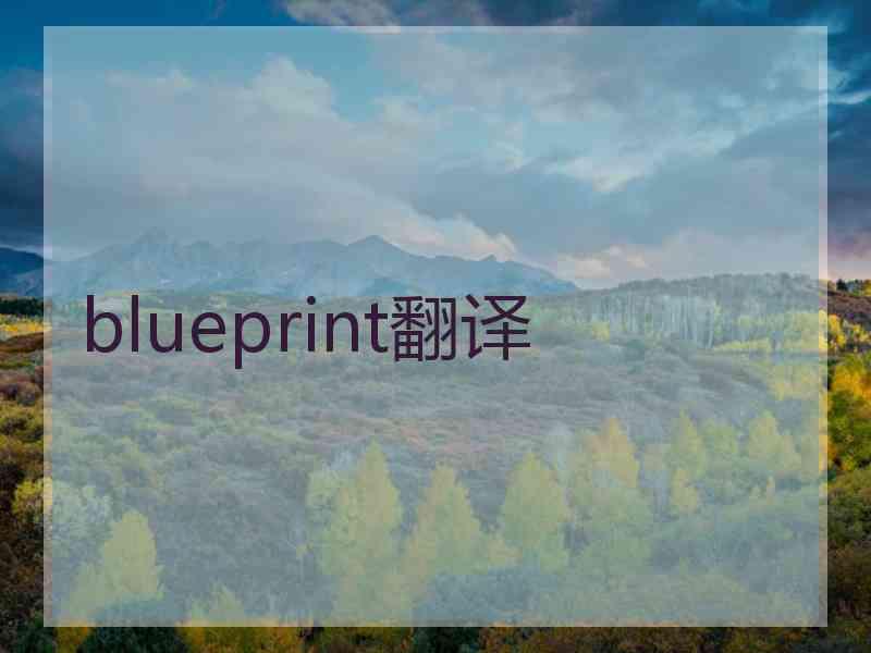 blueprint翻译