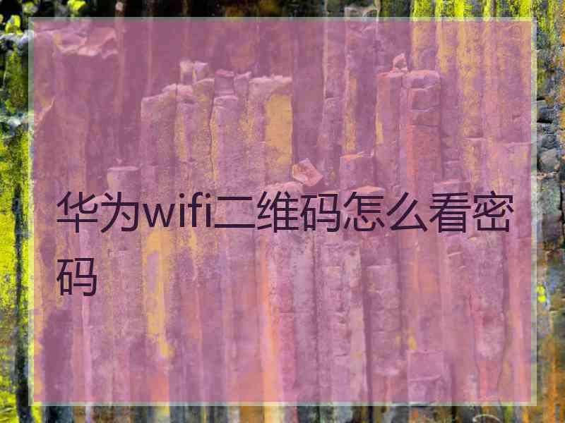 华为wifi二维码怎么看密码