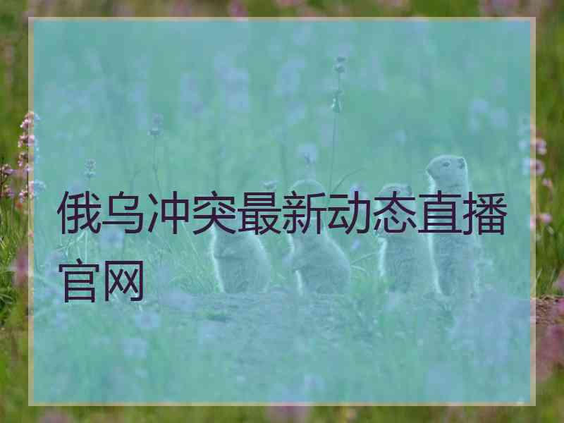 俄乌冲突最新动态直播官网