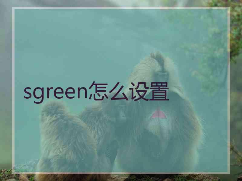 sgreen怎么设置