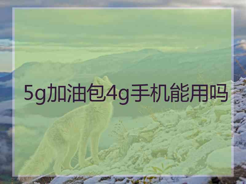 5g加油包4g手机能用吗