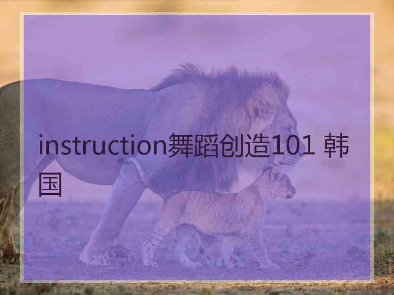 instruction舞蹈创造101 韩国