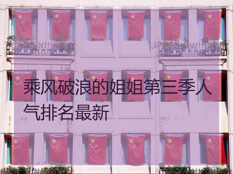 乘风破浪的姐姐第三季人气排名最新