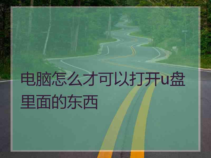 电脑怎么才可以打开u盘里面的东西