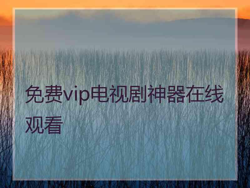 免费vip电视剧神器在线观看