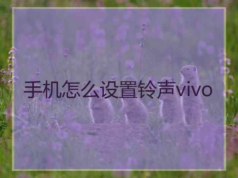 手机怎么设置铃声vivo