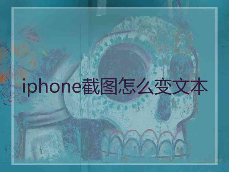 iphone截图怎么变文本