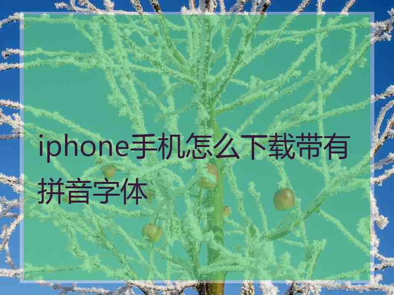 iphone手机怎么下载带有拼音字体