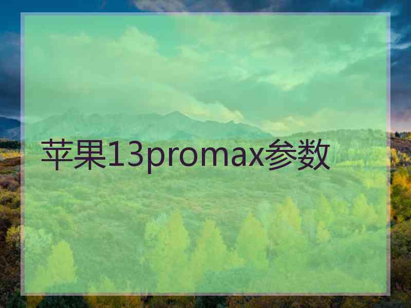 苹果13promax参数