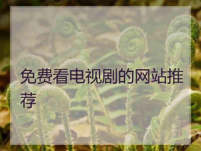 免费看电视剧的网站推荐