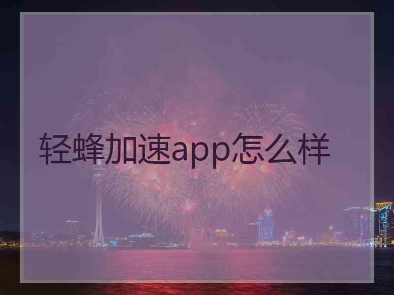 轻蜂加速app怎么样