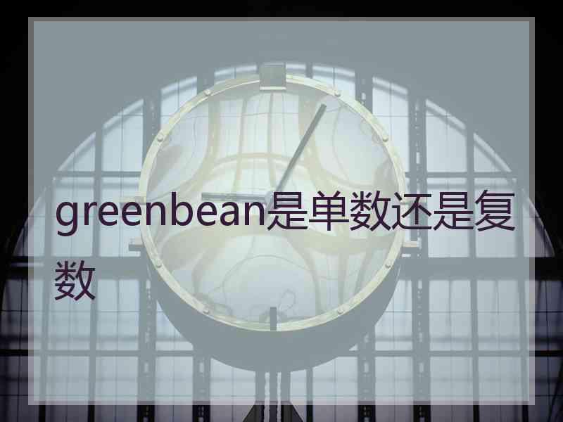 greenbean是单数还是复数