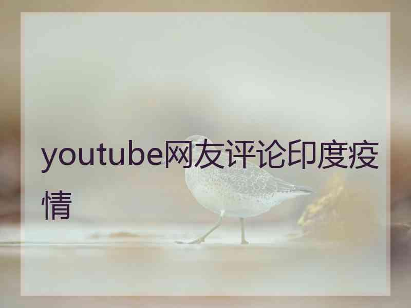 youtube网友评论印度疫情