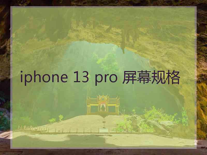 iphone 13 pro 屏幕规格