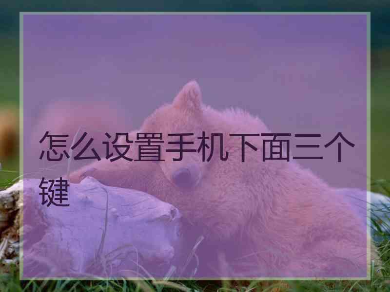 怎么设置手机下面三个键