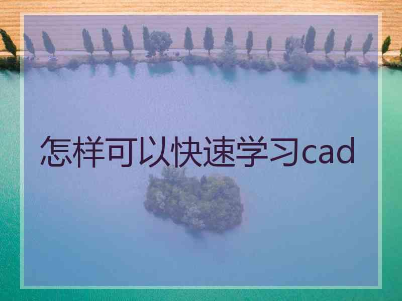 怎样可以快速学习cad