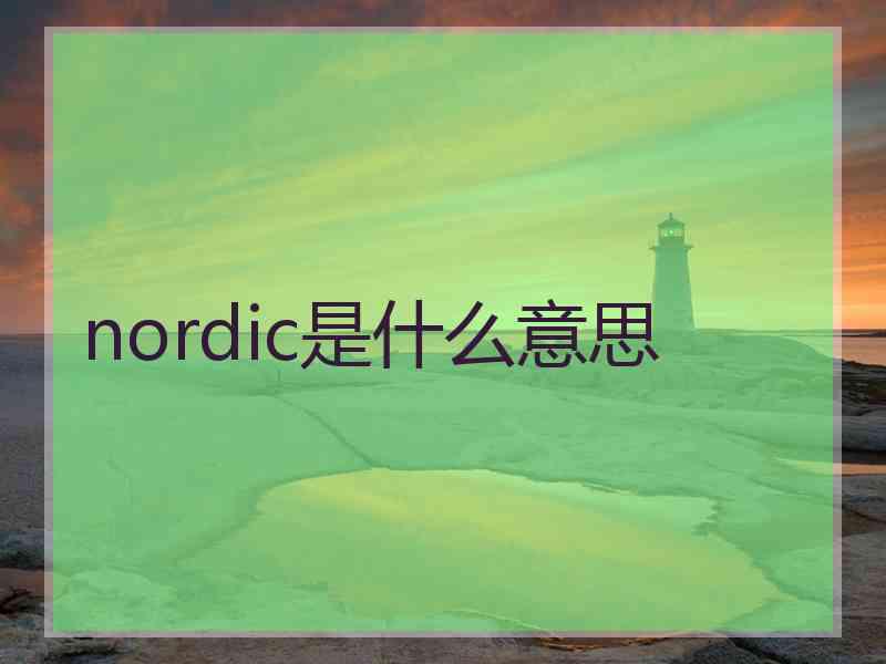 nordic是什么意思