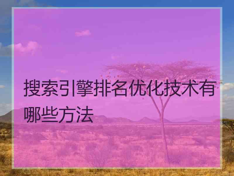 搜索引擎排名优化技术有哪些方法