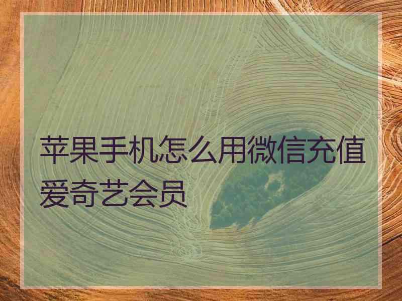 苹果手机怎么用微信充值爱奇艺会员