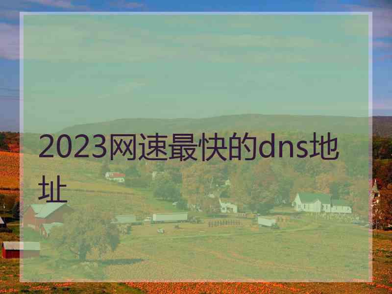 2023网速最快的dns地址