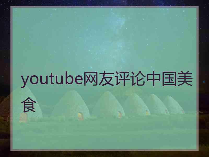 youtube网友评论中国美食