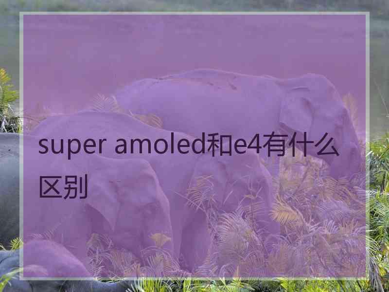 super amoled和e4有什么区别