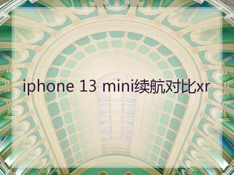 iphone 13 mini续航对比xr