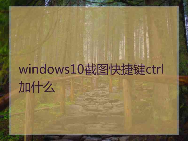 windows10截图快捷键ctrl加什么