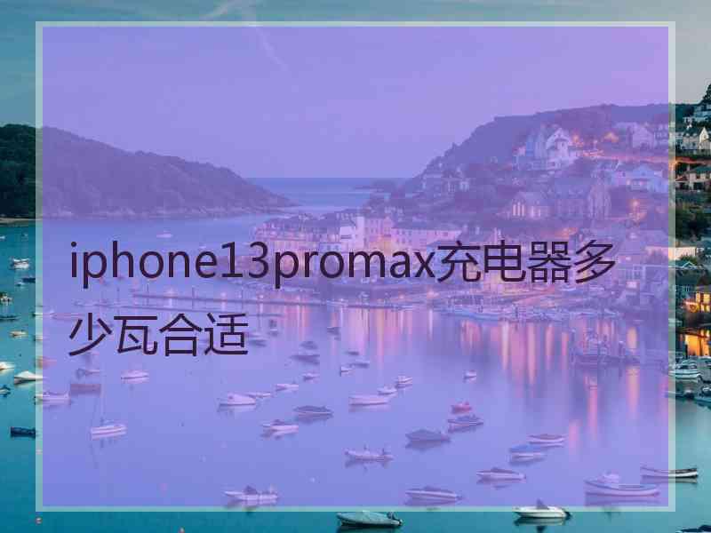 iphone13promax充电器多少瓦合适