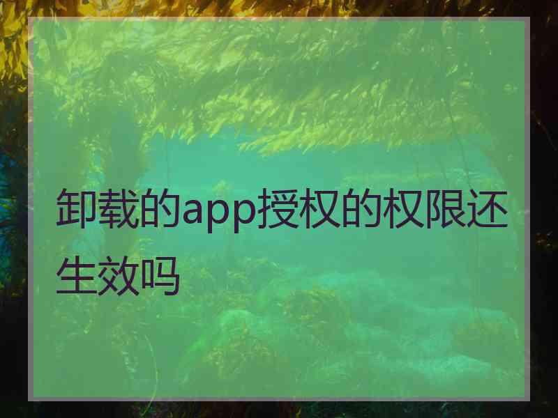 卸载的app授权的权限还生效吗