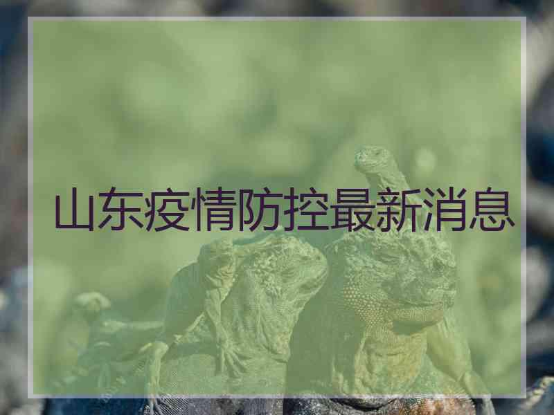 山东疫情防控最新消息