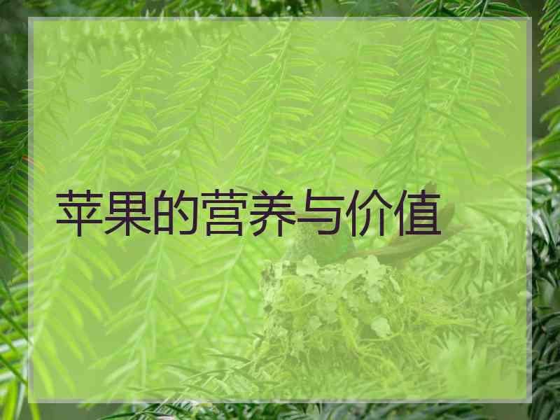 苹果的营养与价值