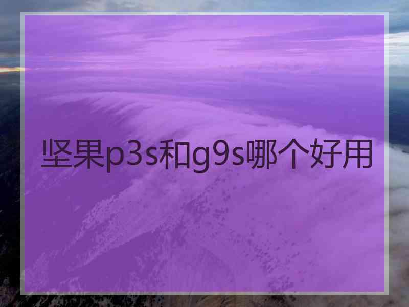 坚果p3s和g9s哪个好用