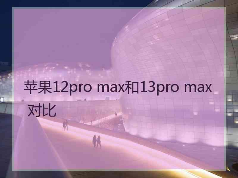 苹果12pro max和13pro max 对比