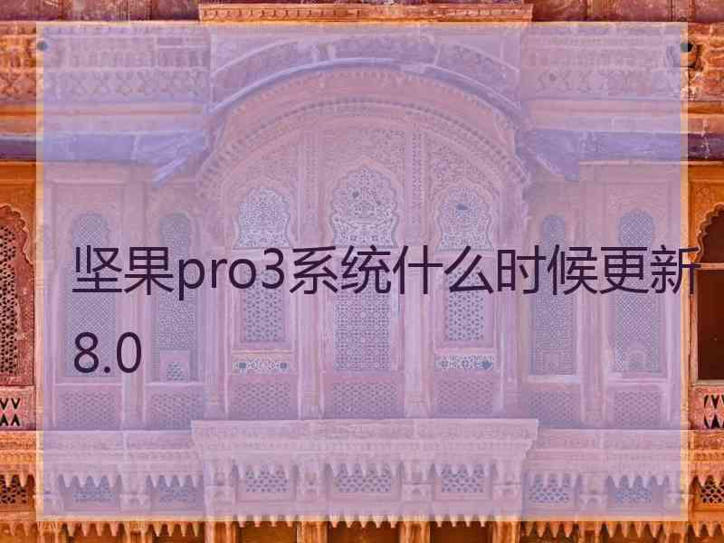 坚果pro3系统什么时候更新8.0