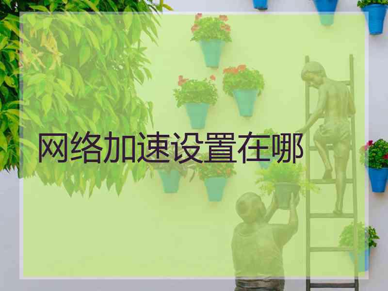 网络加速设置在哪