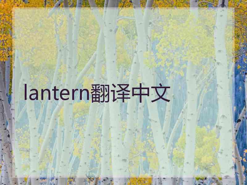 lantern翻译中文