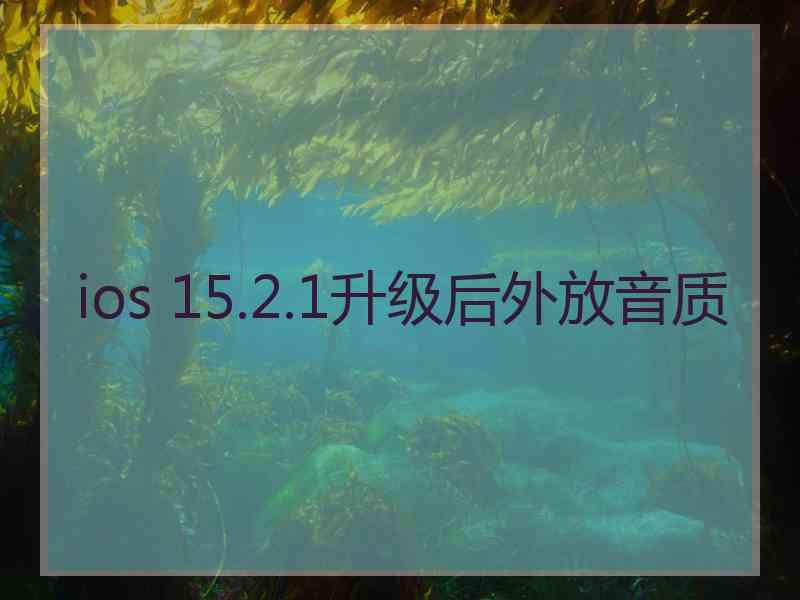 ios 15.2.1升级后外放音质