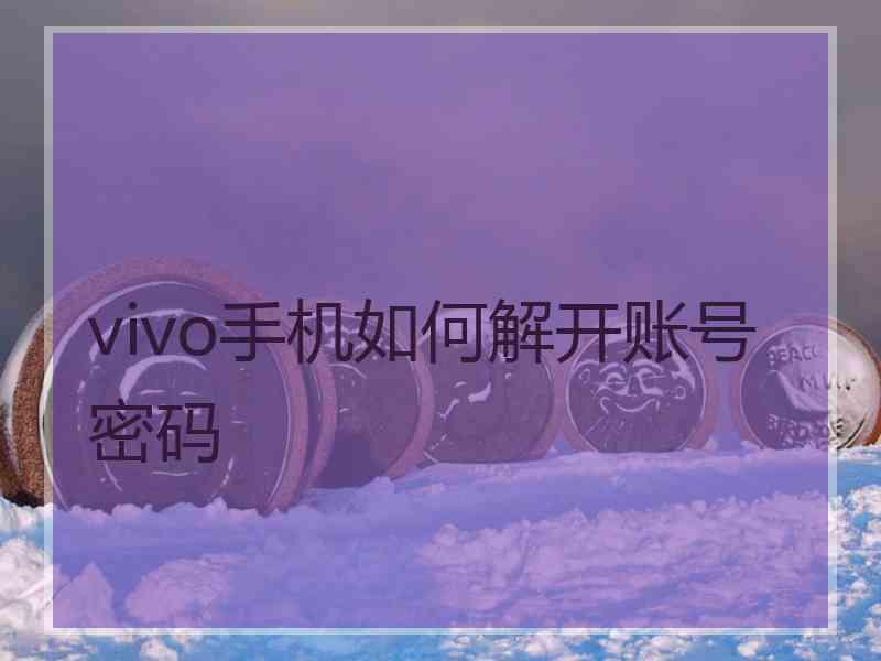 vivo手机如何解开账号密码