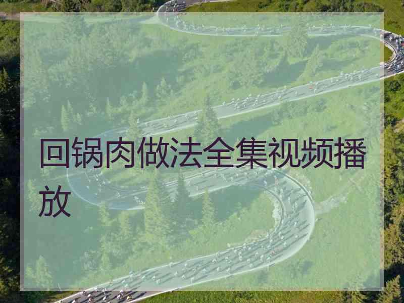 回锅肉做法全集视频播放