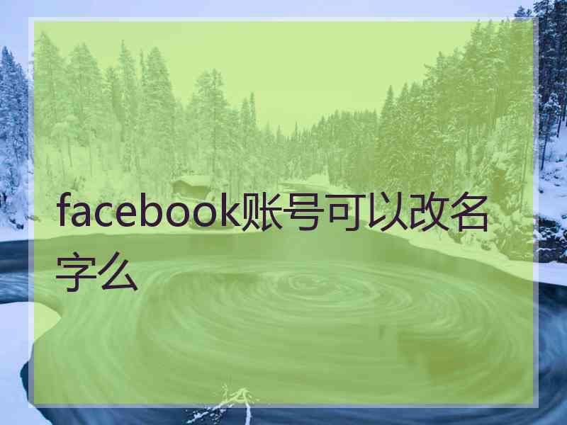 facebook账号可以改名字么