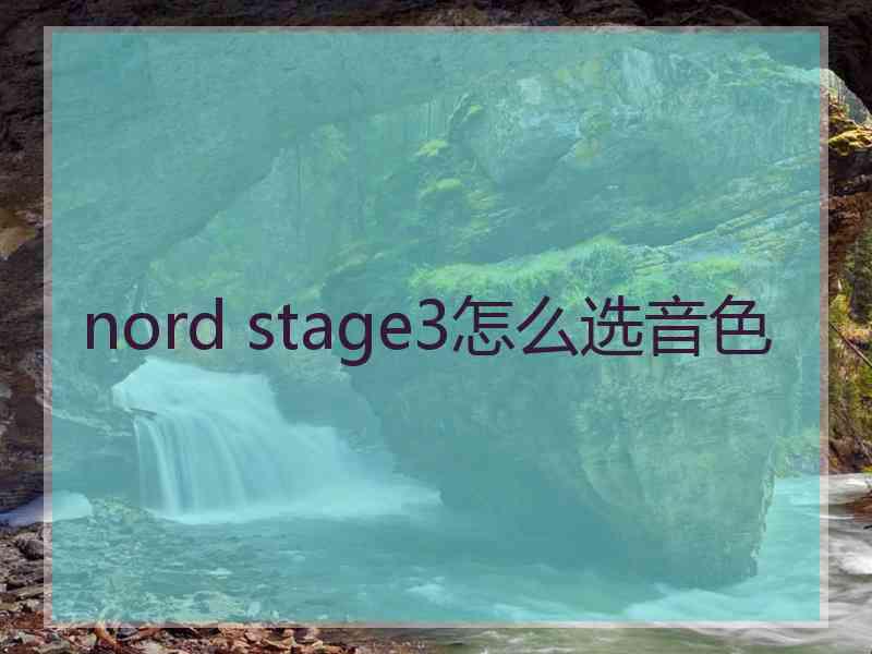 nord stage3怎么选音色