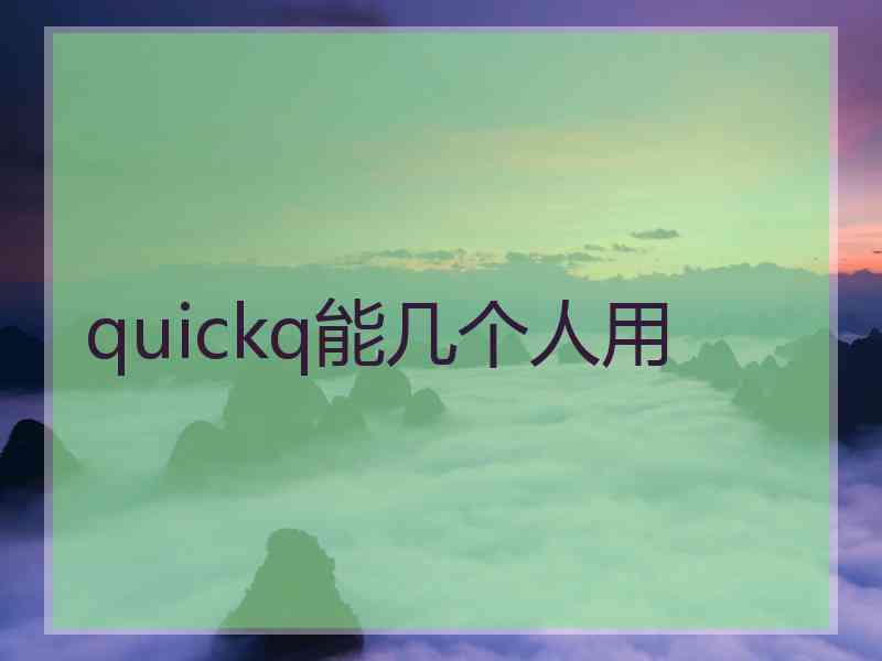 quickq能几个人用