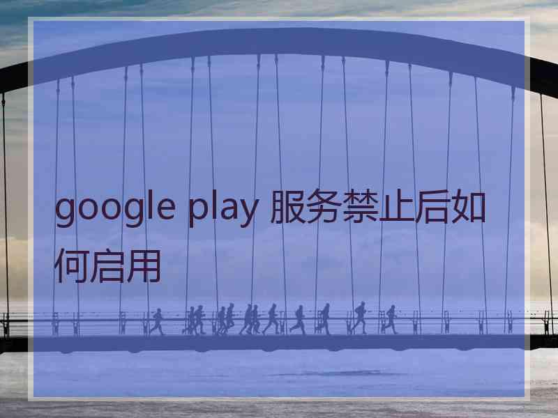 google play 服务禁止后如何启用