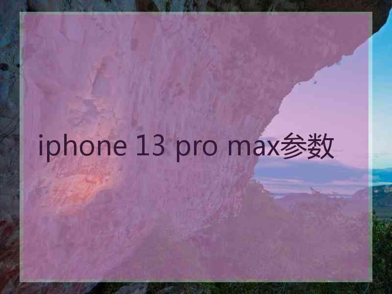 iphone 13 pro max参数