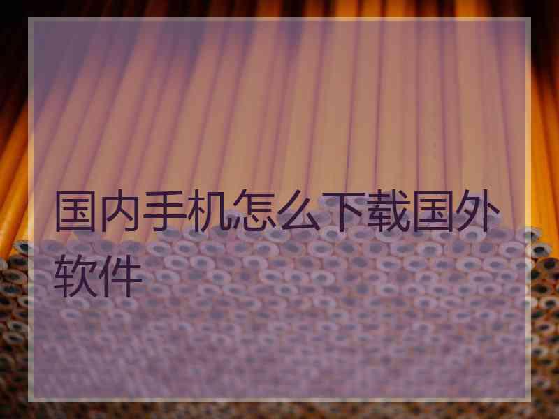 国内手机怎么下载国外软件