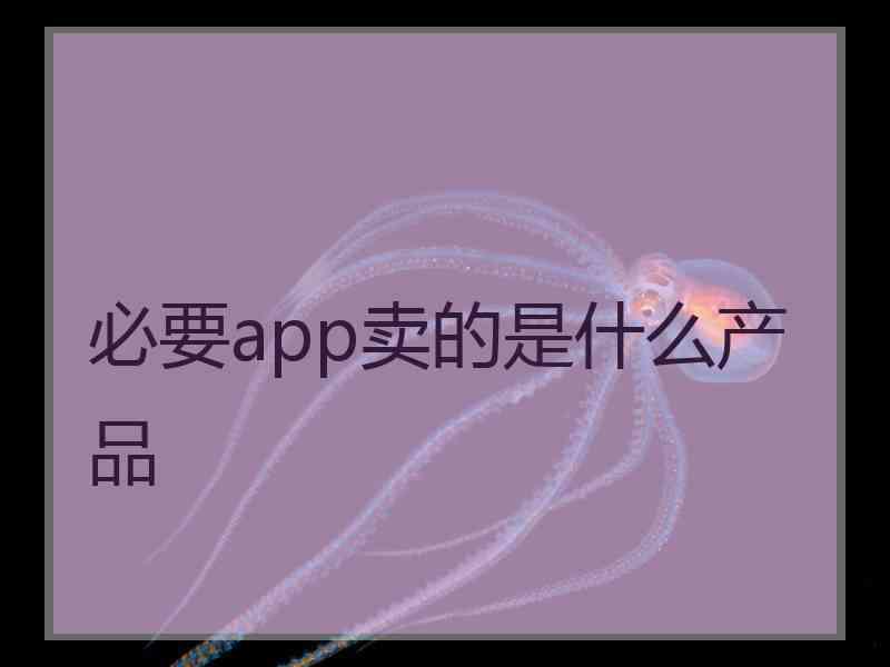 必要app卖的是什么产品