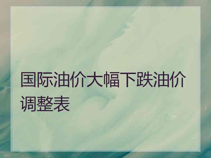 国际油价大幅下跌油价调整表