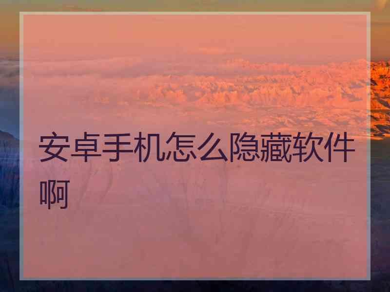 安卓手机怎么隐藏软件啊